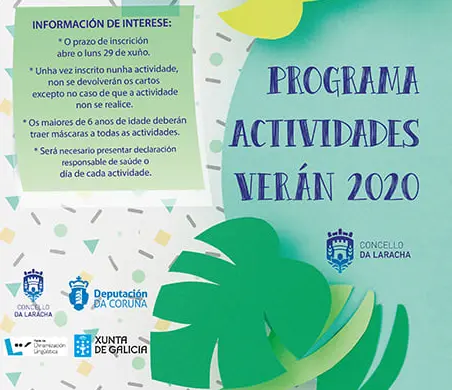 prazas dispo&ntilde;ibles nas propostas culturais e deportivas de ver&aacute;n do  Concello da Laracha