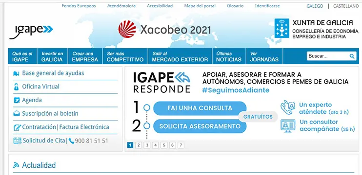 Para m&aacute;is datos visite a web do Igape