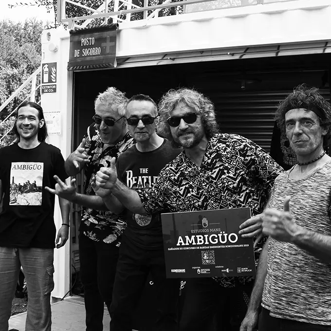 Integrantes de Ambig&uuml;o, banda de Indie Pop-Rock, afincados en A Laracha