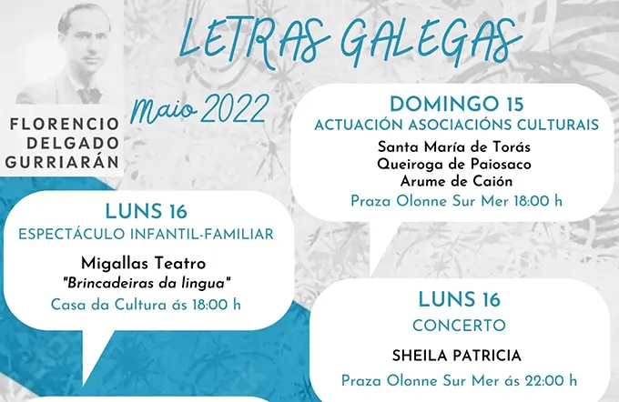 Parte do programa festexo D&iacute;a das Letras Galegas. P&oacute;dese ver completo debaixo