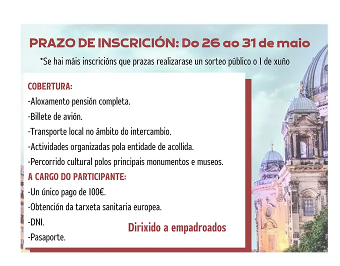 Para participar no programa de intercambio inscribirse no Concello da Laracha