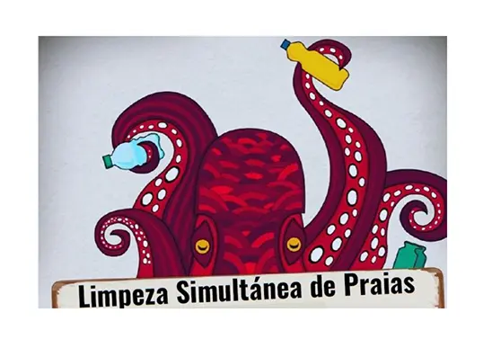 Limpeza da praia de Cai&oacute;n, actividade educativa