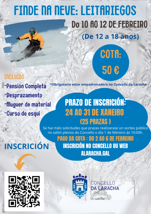 Cartel Finde na Neve en Loitariegos.