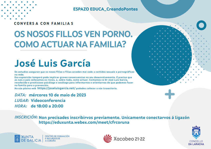 Cartel do programa "Conversa con Familias" do Espazo "Educa-Creando Pontes".