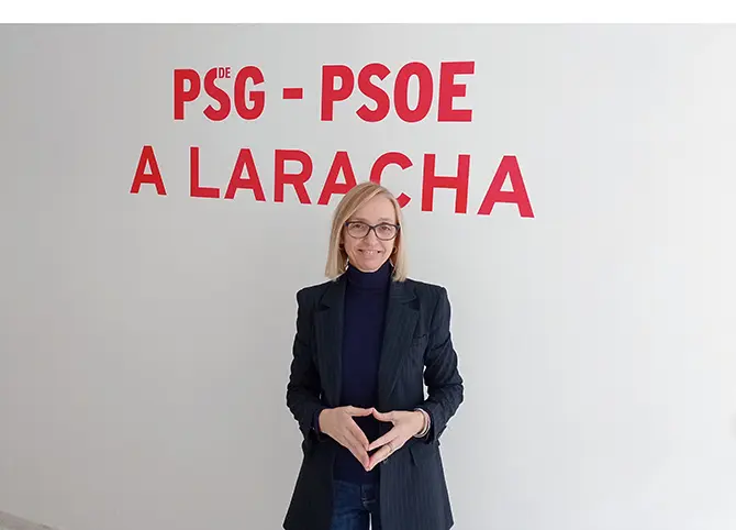 Palomi Rodr&iacute;guez en la sede del PSOE A Laracha