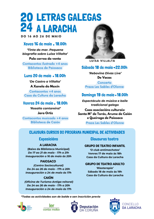 Programaci&oacute;n do D&iacute;a das Letras Galegas 2024 na Laracha.