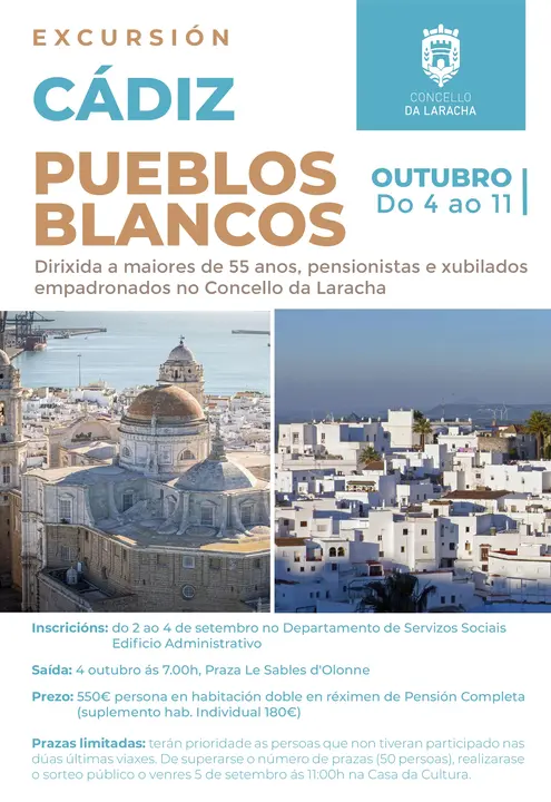 Viaxe cultural a C&aacute;diz para maiores de 55 anos, xubilados e pensionistas.