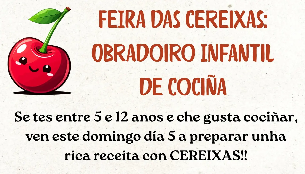 Taller de cocina infantil durante la feria de las cerezas de Paiosaco.