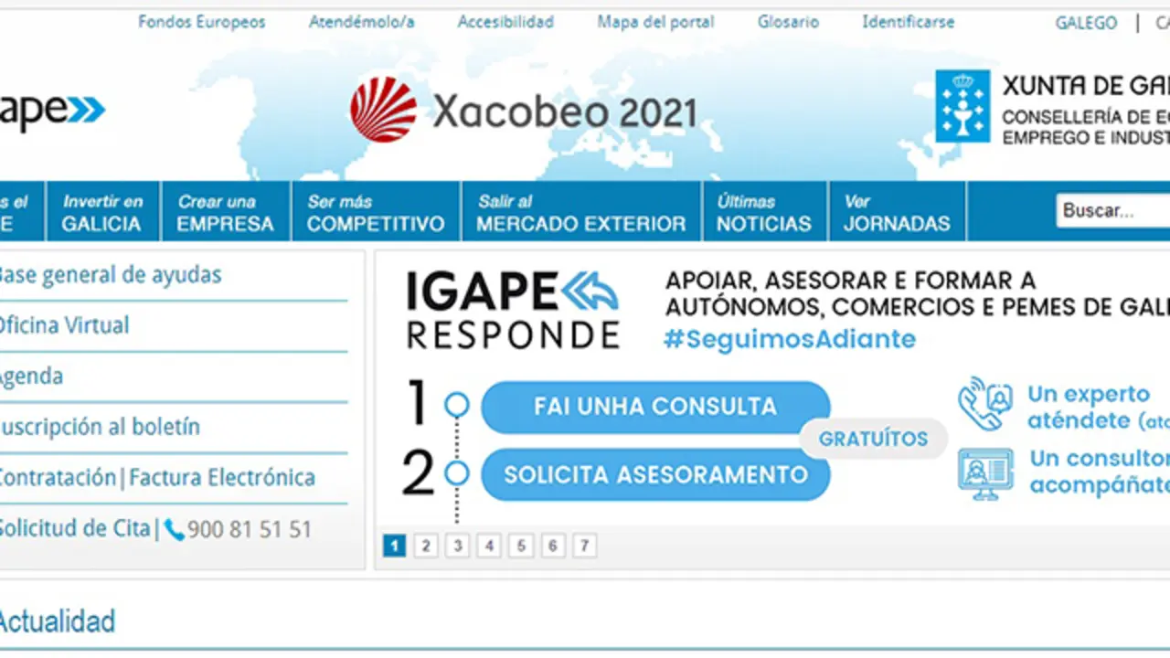 Para m&aacute;is datos visite a web do Igape