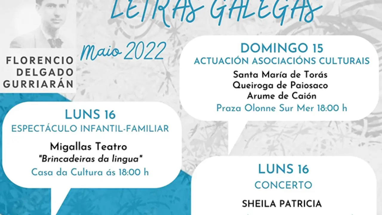 Parte do programa festexo D&iacute;a das Letras Galegas. P&oacute;dese ver completo debaixo