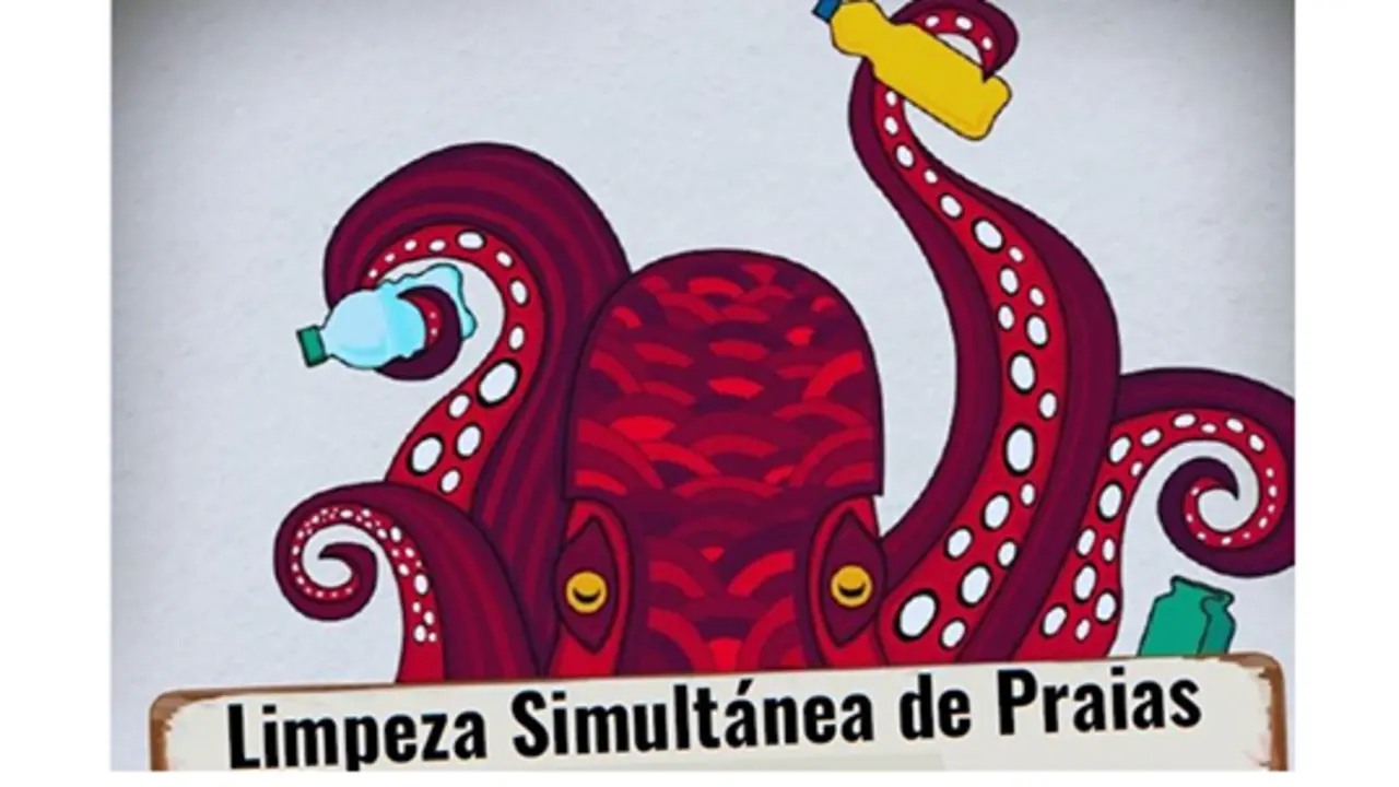 Limpeza da praia de Cai&oacute;n, actividade educativa