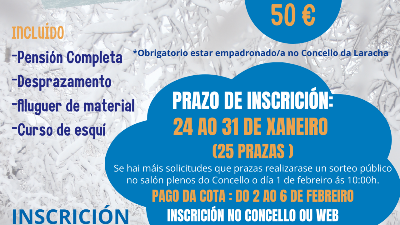 Cartel Finde na Neve en Loitariegos.