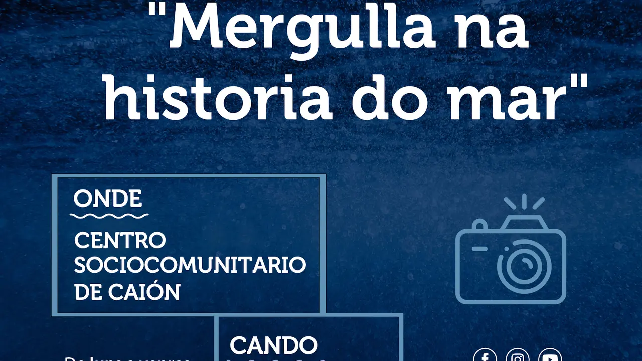 Cartel do "Mergulla na historia do mar que chega a Cai&oacute;n.