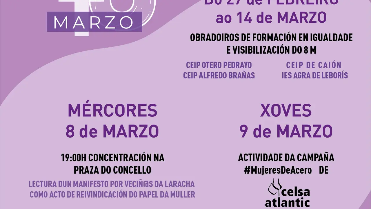 Programa do D&iacute;a Internacional das Mulleres.