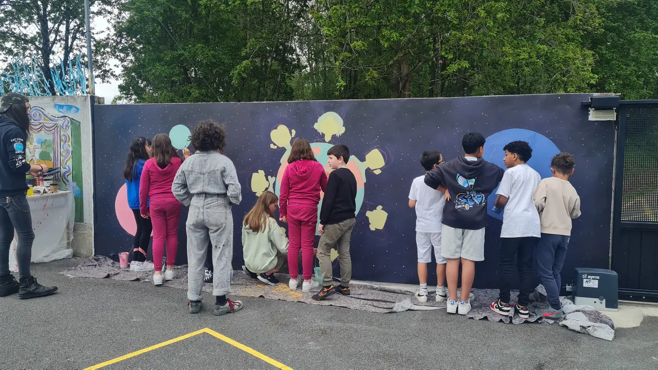 "Mural pola Igualdade" no CEIP Alfredo Bra&ntilde;as.
