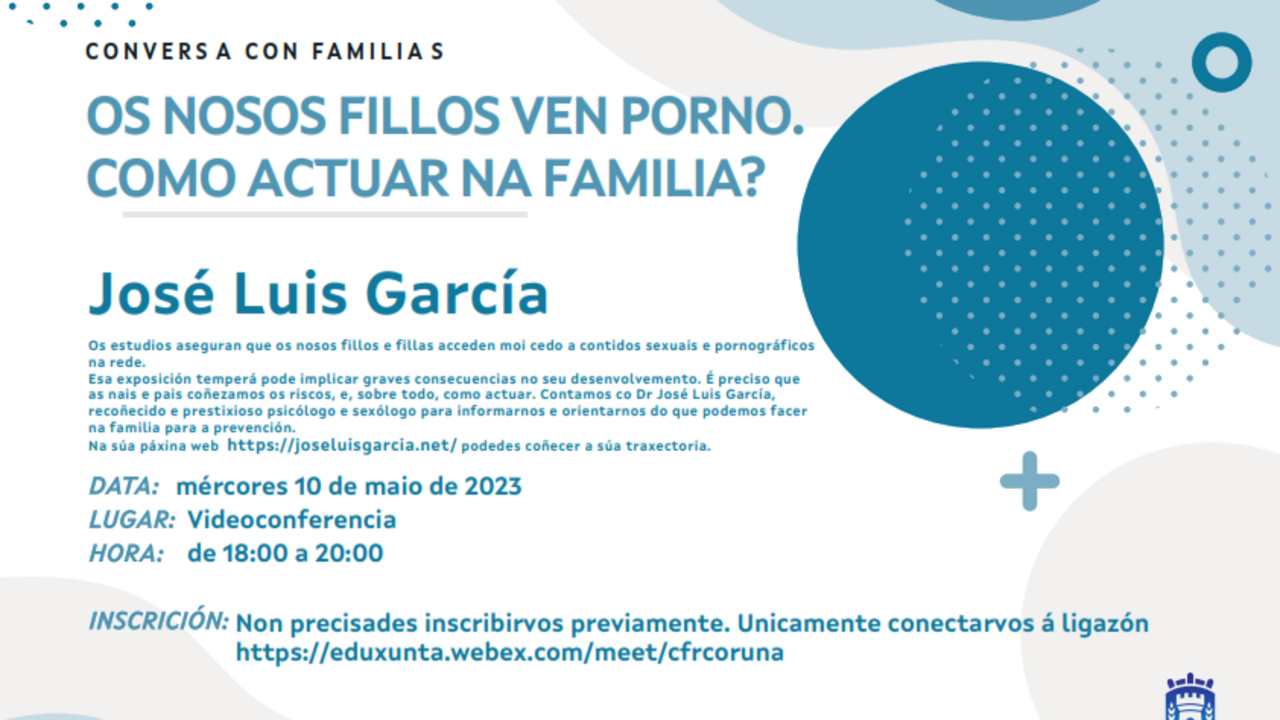 Cartel do programa "Conversa con Familias" do Espazo "Educa-Creando Pontes".