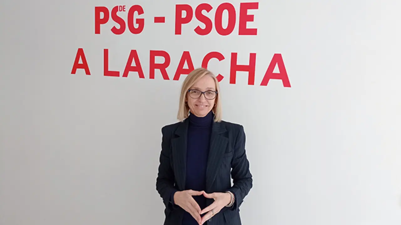 Palomi Rodr&iacute;guez en la sede del PSOE A Laracha