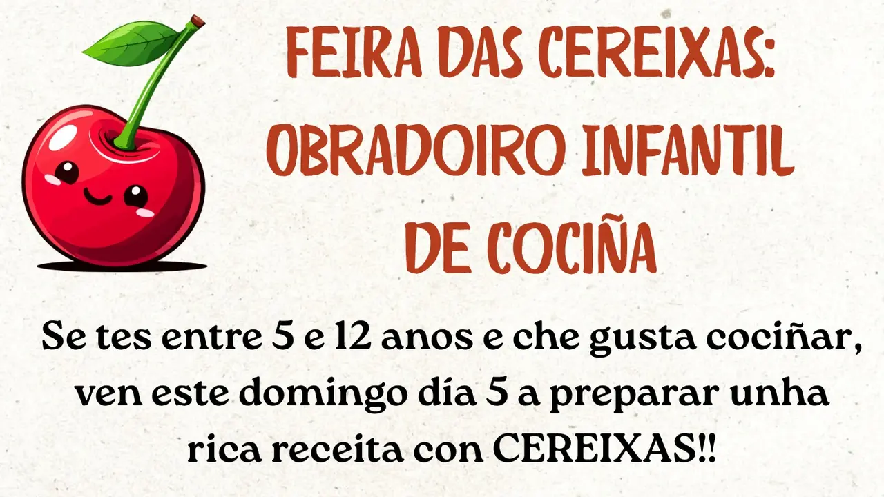 Taller de cocina infantil durante la feria de las cerezas de Paiosaco.