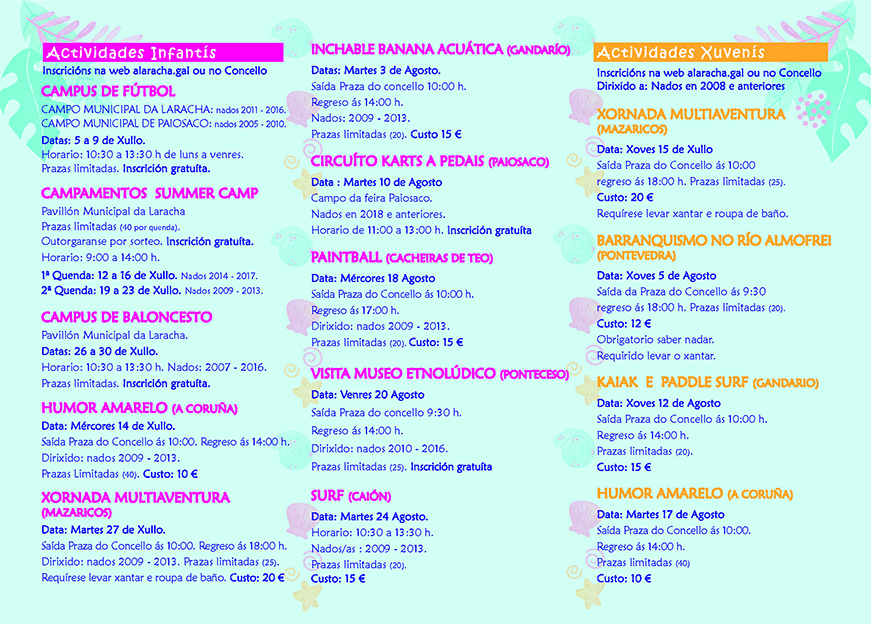 verán actividades Laracha