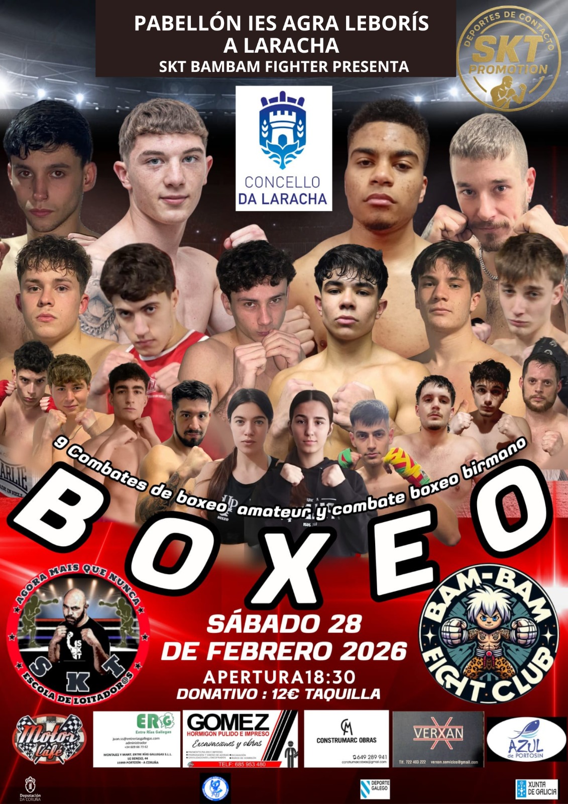Cartel de la primera velada de boxeo en A Laracha.